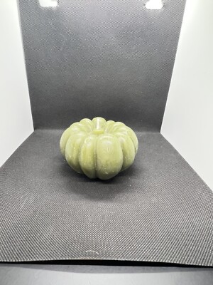 GREEN PUMPKIN PILLAR UNSCENTED CANDLE