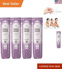 Organic Cotton Rounds 400 Count Lint-Free Makeup Remover Pads Gentle  Eco-Fr...