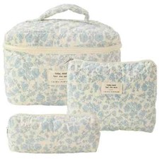 Quilted Cotton Makeup Bag Women Cosmetic Organizer Female Box Shape Portable New