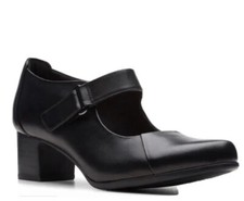 Clarks Un Damson Vibe Ladies Black Leather Mary Jane Bar Strap UK Size 7 D