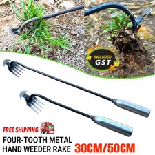 Stainless Steel Hand Weeder Rake Weeding Weed Remover Puller Manual Tool Garden