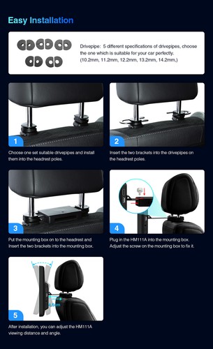 2Pcs 11.6" Android 11 4-Core Touch Screen IPS Car Headrest Monitor Wifi USB FM - Picture 16 of 20