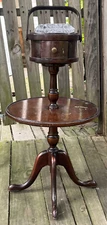 Ferguson Bros Mahogany Wood Two Tiered Smoking Table Ash Tray Stand W/ Drawer