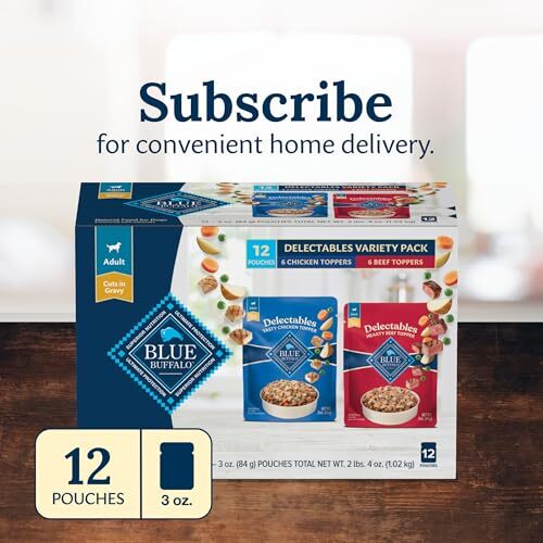 Blue Delectables Wet Dog Food Topper Variety Pack 12 Pouches Grain Free
