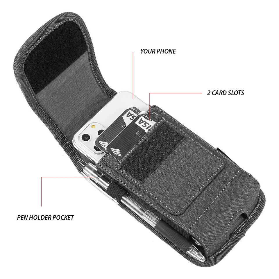 Vertical Holster Waist Pouch Case For iPhone 13 mini / 12 mini / 11 Pro / SE 2nd - Image 2 of 4