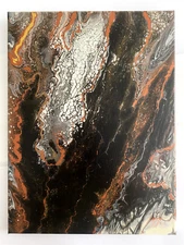 Original Abstract Acrylic Painting Stretched Canvas Wall Art Decor 12"x16"x0.6"