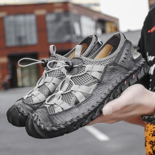 Men's Outdoor Leisure Sports Beach Shoes Mesh Breathable Hiking Flat Closed Toe - Picture 15 of 15