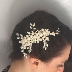 Sale Ivory Pearl Silver Bridal Hair Comb Bridesmaid Wedding