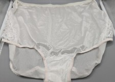 Vintage Vanity Fair 100 Nylon Sheer Lace White Granny Sissy Panties Sz 8/46