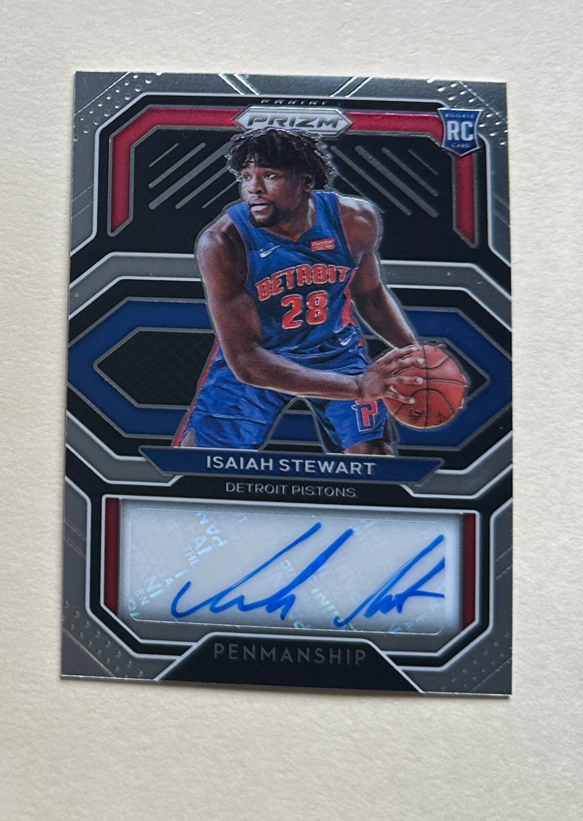 2020-21 Panini Prizm Rookie Penmanship #14 Isaiah Stewart RC Auto #X2293