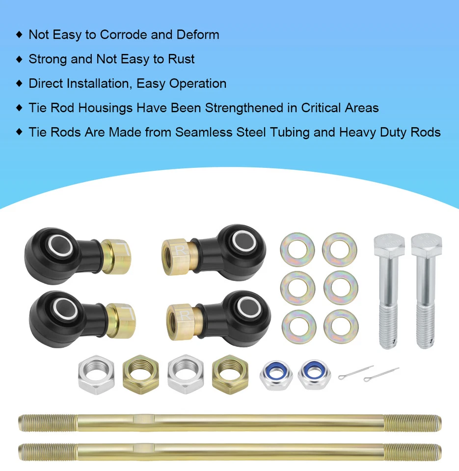 2 Tie Rod End Set for Polaris Big Boss 500 6x6 1998-1999 1820805 1820567 2201741 - Image 3 of 4