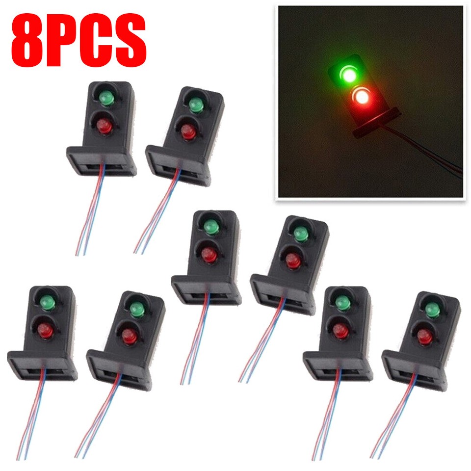 8PCS HO/OO scale Model Signals 2 Lights Train Railroad LED signal Lamp ...