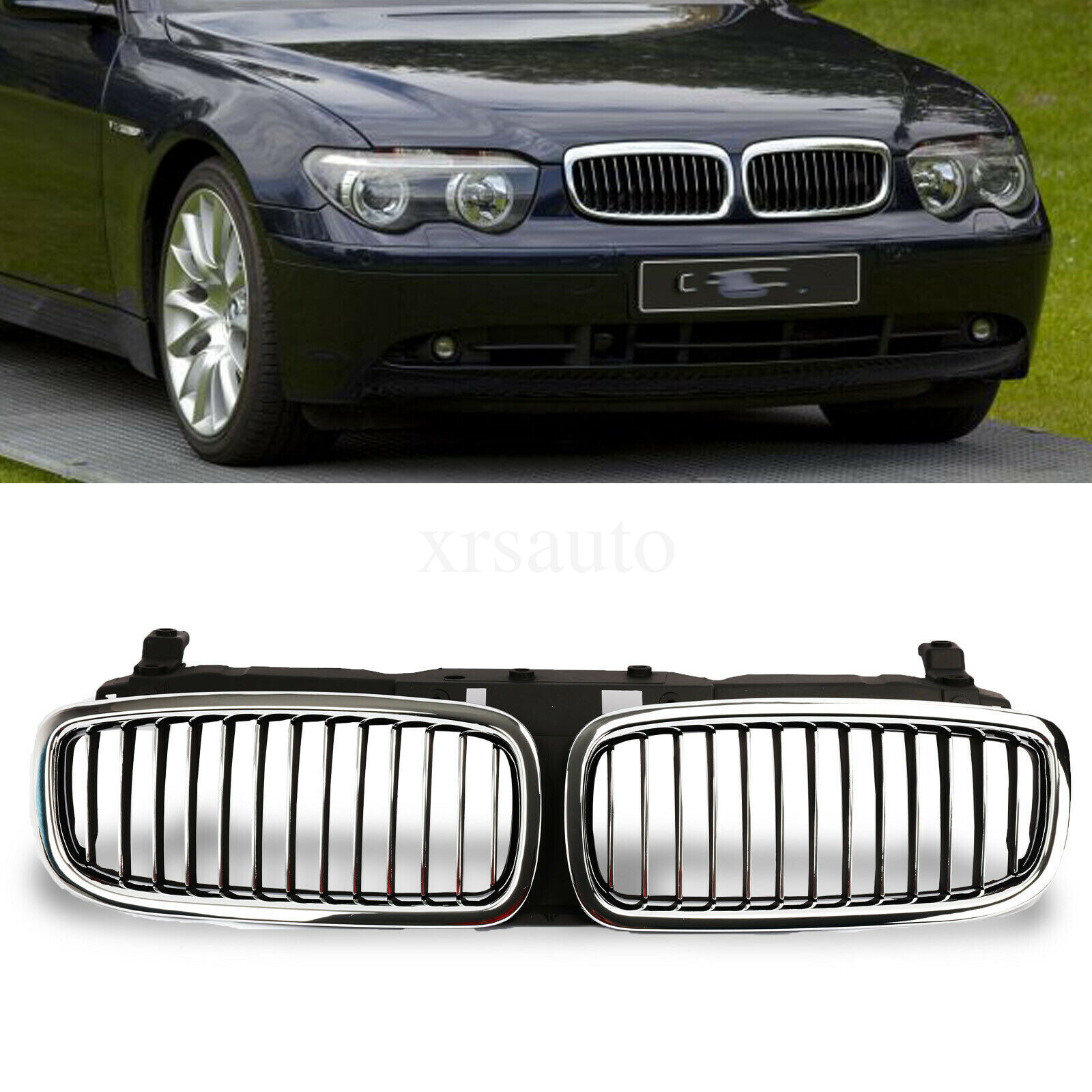 Front Kidney Grille Grill Chrome & Black for BMW E65 02-05 7-Series ...