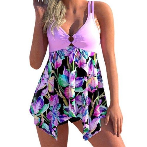 2PCS Ladies Tankini Swimsuit Set Swim Dress Boyshorts Swimwear Swimming Costume - Picture 9 of 17