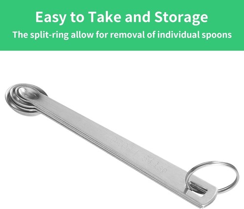 5PCS Small Measuring Spoons Set Stainless Steel Tiny Measuring Spoons for Cookin - Picture 6 of 7