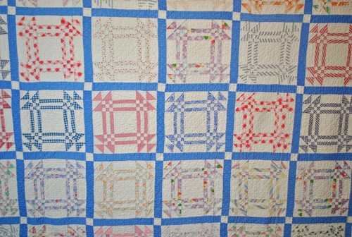 Vintage Patchwork Quilt, Churn Dash, 1930's Cotton 84-1/2" x 76", Quilted - Picture 2 of 12