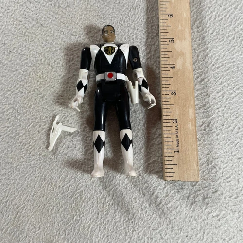 VINTAGE 1993 BLACK MIGHTY MORPHIN POWER RANGER  FLIP HEAD ACTION FIGURE