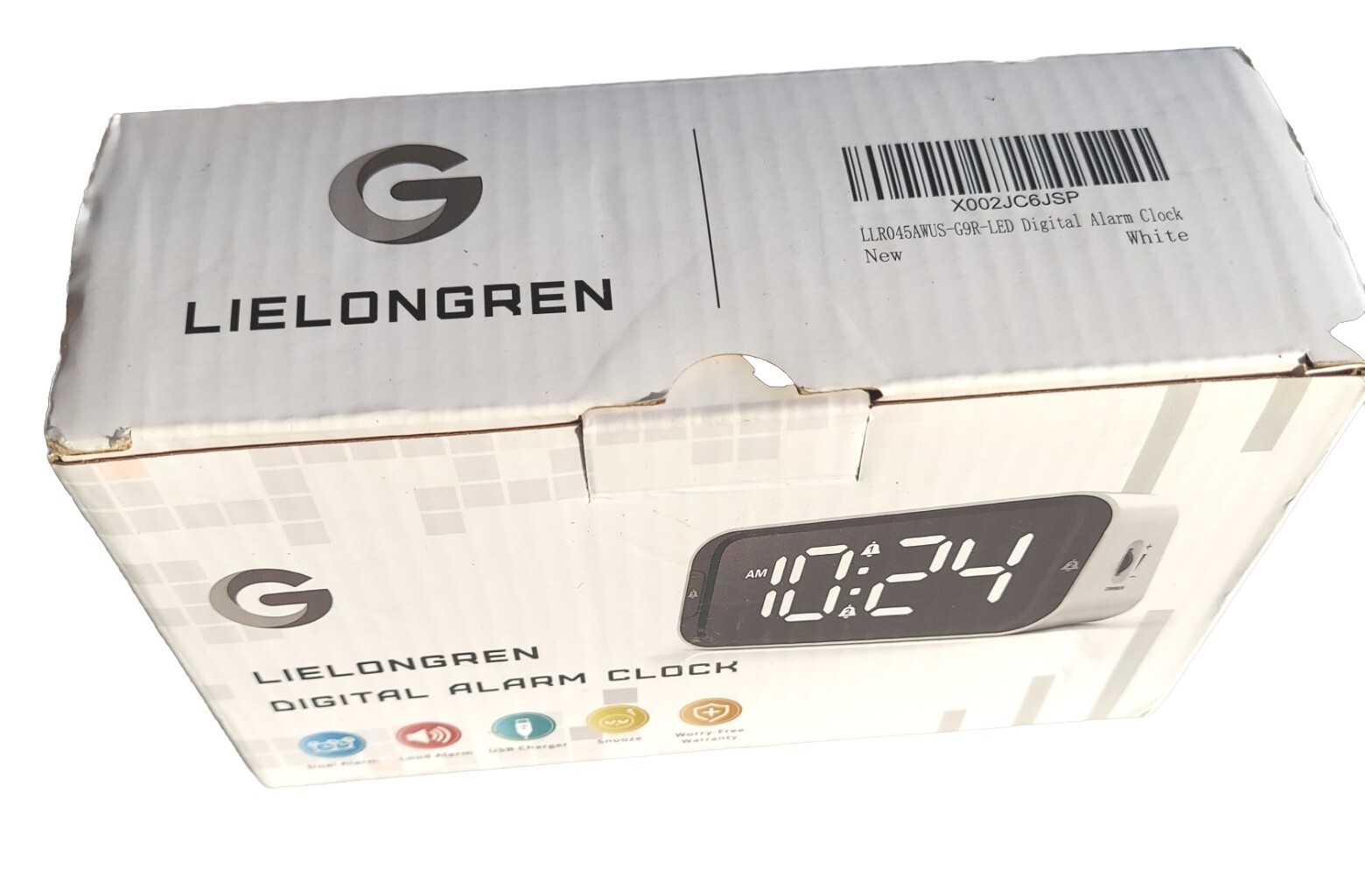 Lielongren USB Digital Alarm Clock Loud Alarm w/ Snooze