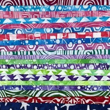 Lunn Fabrics Batiks Stash Builder 20 Fat Quarters 100 Cotton Rainbow FQ 293