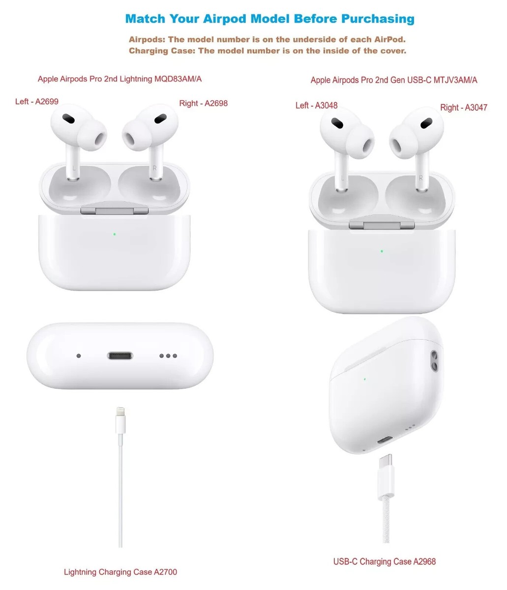 Apple AirPod 2 Earbud 右側 + ケース Apple AirPods Pro 2nd Gen - Left, Right, or Case - 1 YEAR WARRANTY