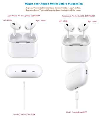 Apple AirPods Pro 2nd Gen Right, Left, or Charging Case For Replacement  ONLY