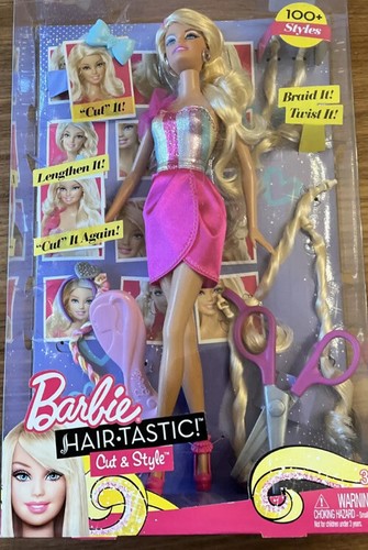 Vintage Hairtastic Cut & Style Blonde 2011 Barbie Doll NRFB W3910 Rare - Picture 9 of 11