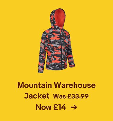 Mountain Warehouse Jacket. Was £33.99. Now £14.