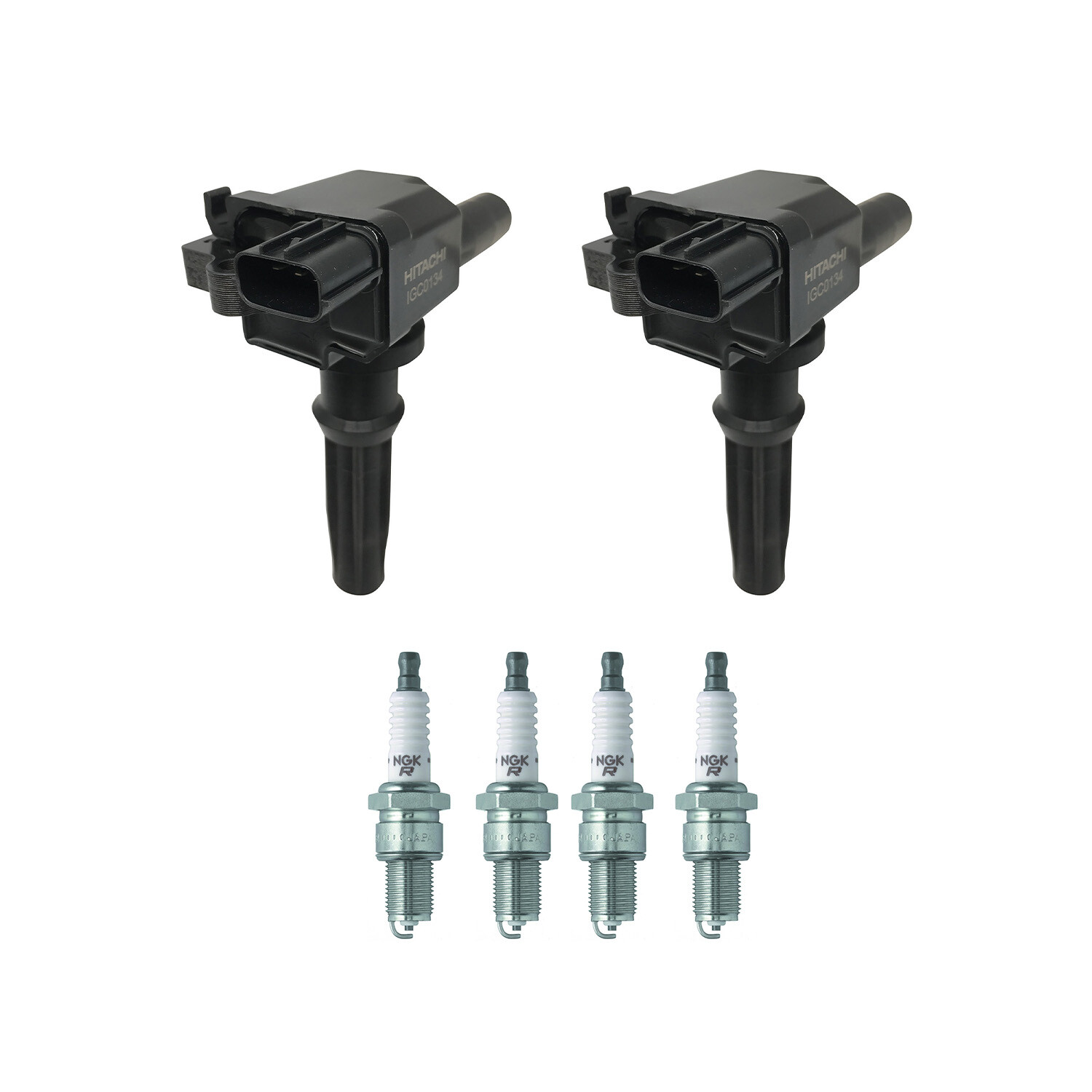 Hitachi 2 Ignition Coil 4 NGK Nickel Spark Plugs Kit For Optima Sonata 2.4 L4