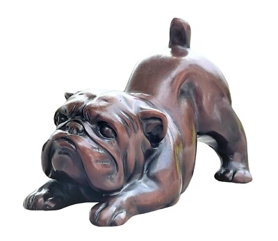 English Bulldog Figurine Handmade Sculpture Hound Statue Paperweight Resin 4''