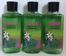 3 BATH BODY WORKS WAIKIKI BEACH COCONUT SHEA VITAMIN E SHOWER GEL WASH 10 oz