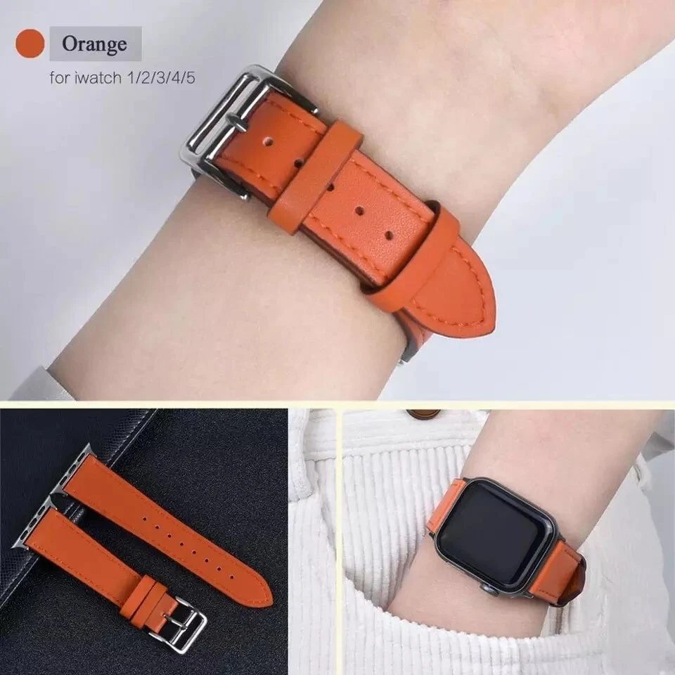 Pulseira esportiva de couro PU de alta qualidade para Apple Watch Series 1 2 3 4 5 6 SE - Imagem 4 de 4