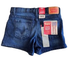 Levis Girls Youth Denim Shorts, Dark Wash, Size 8, New With Tags