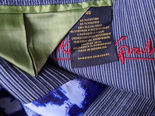 40 Robert Graham Seersucker Sailing Blue Striped Jacket Coat Blazer - Picture 6 of 7