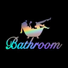 2x Bathroom Restroom Door Sign Art Vinyl Home Decor Wall Funny Sticker Art Decal