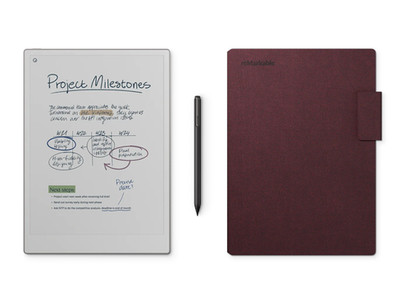 reMarkable Paper Pro 11.8''w/Marker Plus & Mosaic Folio Burgundy Certified Refurb