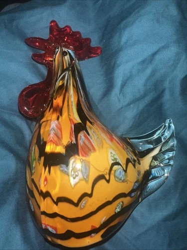 Vintage Murano Style Hand Blown Glass Rooster