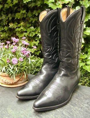 VIDAL   Cowboy-Stiefel Gr.41 Kalbsleder schwarz, bestickt, kaum getr. NP:325 