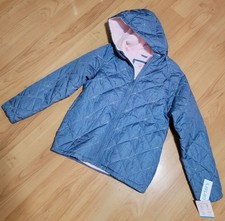 Carters Girl's Fleece Lined Hooded Jacket Size 14 Blue Pink NWT w/ pockets
