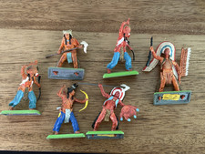 Britains Deetail Ltd. 1971 Native Cowboys Indians Toy Lot of 6
