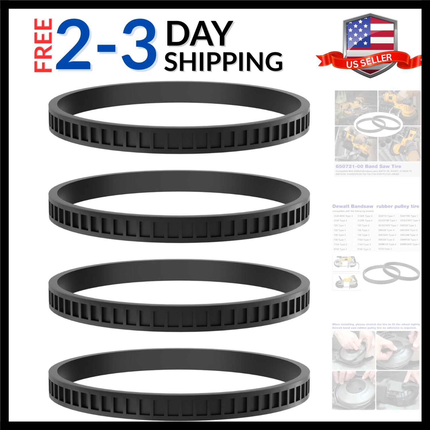 Rubber Tires Replacement For Dewalt Band Saw Dwm120 A02807 D