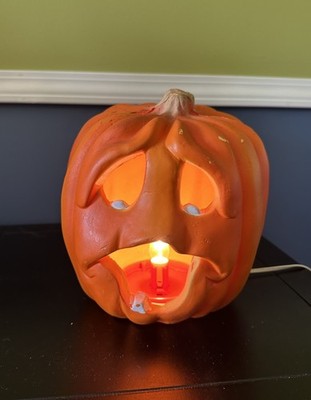 2003 Nurise Concepts Halloween Pumpkin Light Up 10  Surprise Grin Jack O Lantern