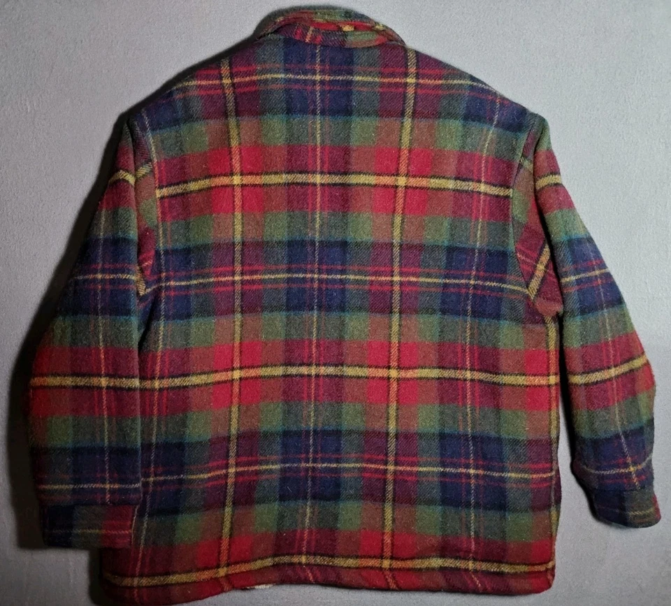 Chaqueta de Colección Woolrich Shacket Forrada de Vellón XL Lana a Cuadros EE. UU. Exterior Años 90 Foto 2 de 4