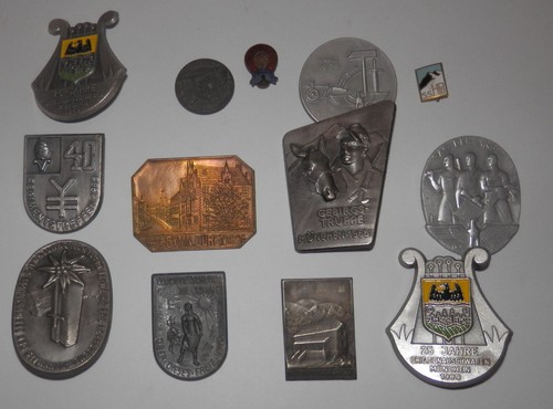 WWII German Tinnie Pins (13pcs) LOT