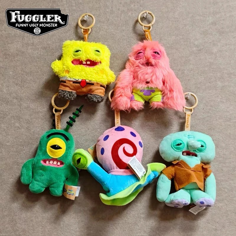 Fuggler SpongeBob Plush Pendant, Ugly Cute Teeth Monster Keychain, Kids Birthday