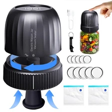 Electric Mason Jar Vacuum Sealer Electric Vacuum Sealer 3-in-1 Automatic Seal...
