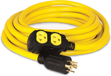 25-Foot 30-Amp 125/250-Volt Duplex-Style Generator Extension Cord L14-30P to Fo