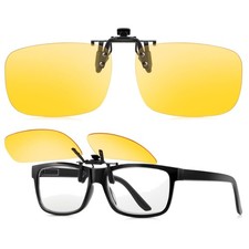 Nachtfahrbrille Clip-on polarized UV400 – Gelb für Herren und Brillenträger