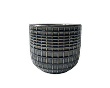 Ceramic Cache Plant Pot - Waffle Grid Texture- Choice of Size