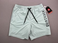 Quiksilver Mens Tour Logo Volley Lined Swim Shorts Blue Haze Sz M - 80