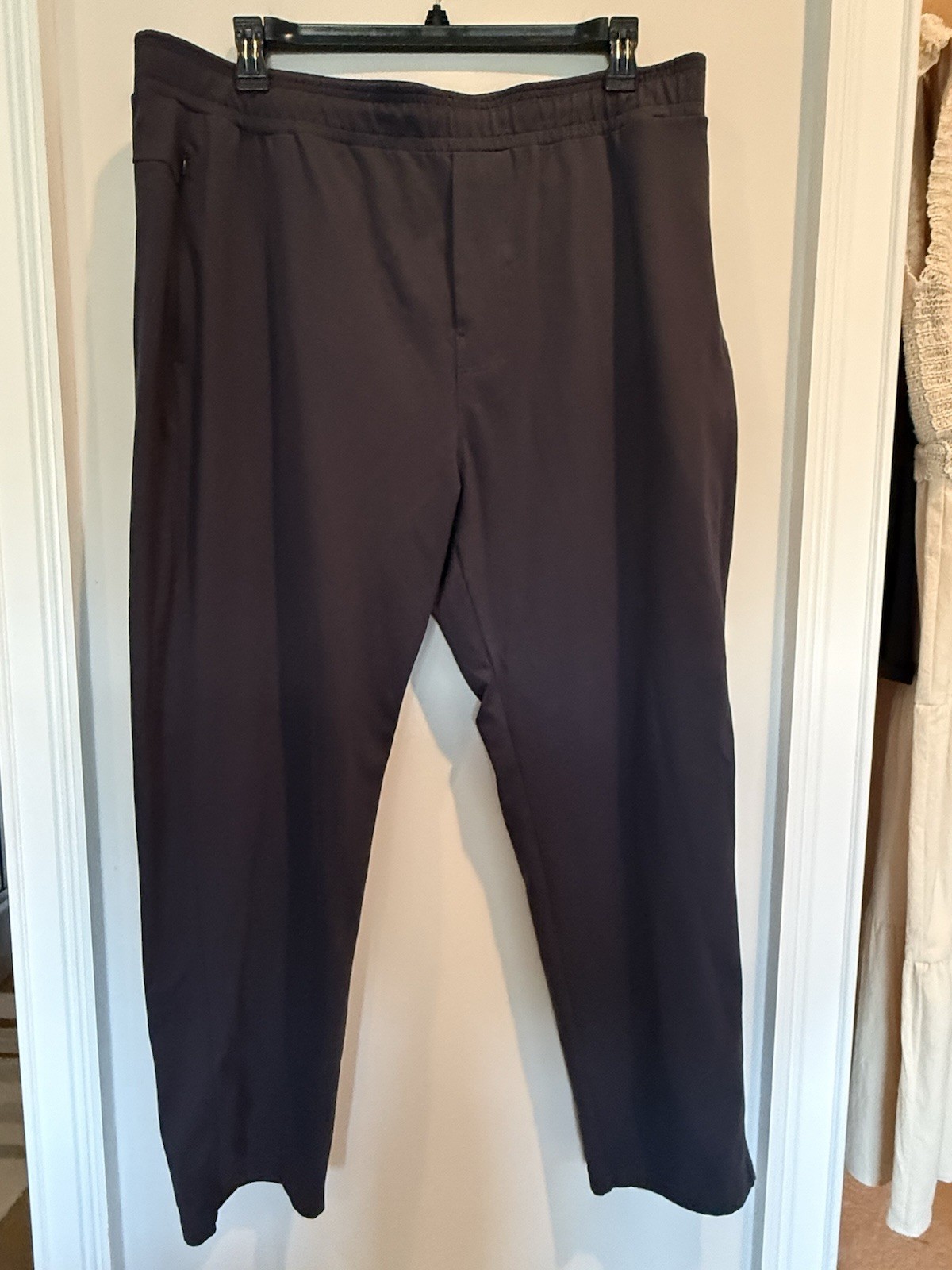 Public Rec Pants Mens 42x30 Gray Work Golf Performance Pull On Drawstring Waist